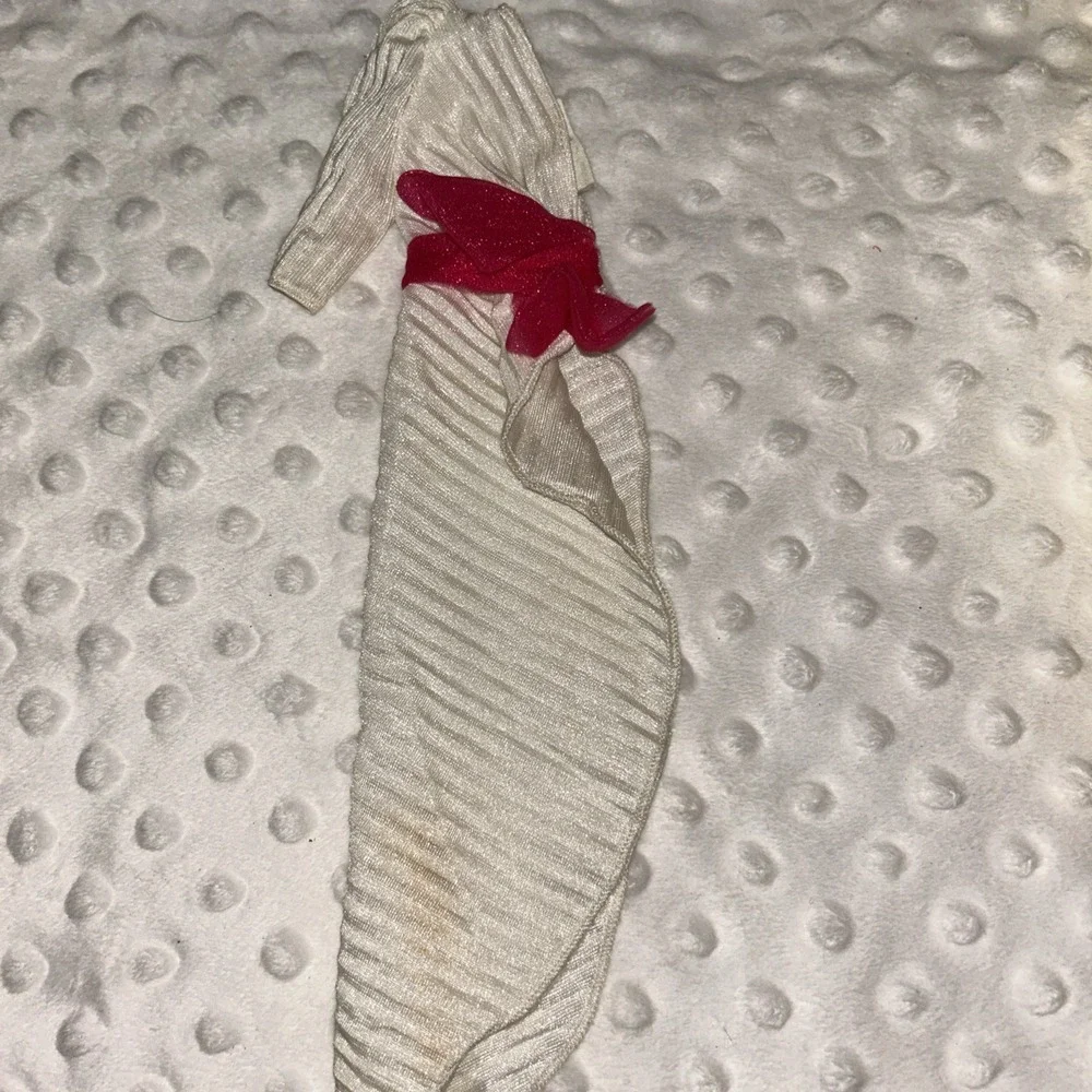 Vintage Mattel Barbie White Gown Fuchsia Bow 1984 Day to night‎ Fashion #9082